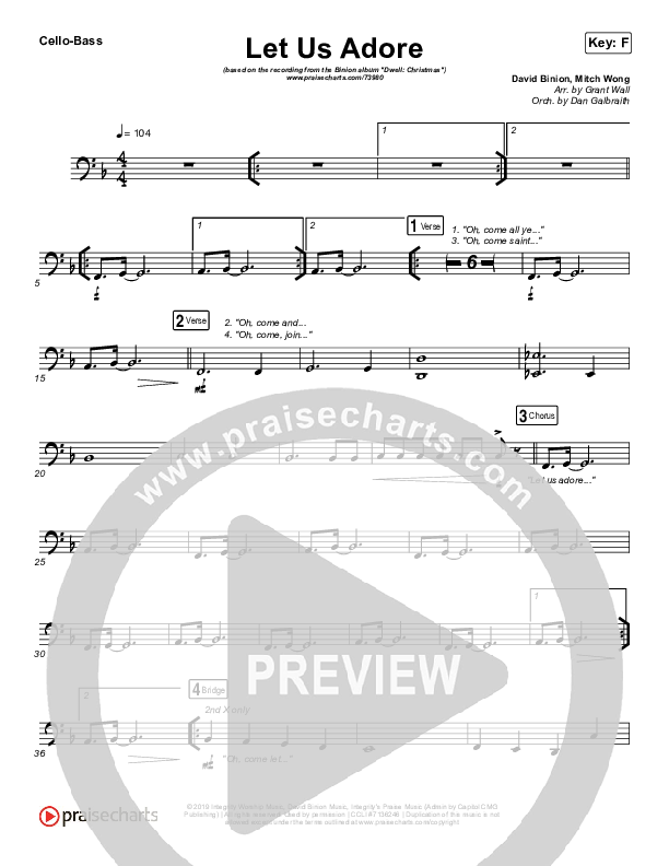 Let Us Adore Cello/Bass (David & Nicole Binion)