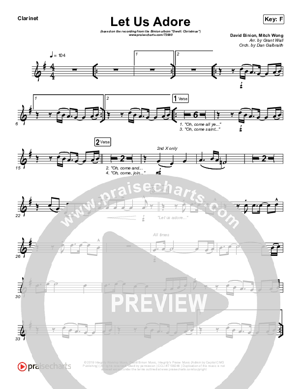 Let Us Adore Clarinet (David & Nicole Binion)