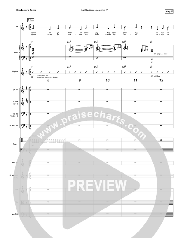 Let Us Adore Conductor's Score (David & Nicole Binion)