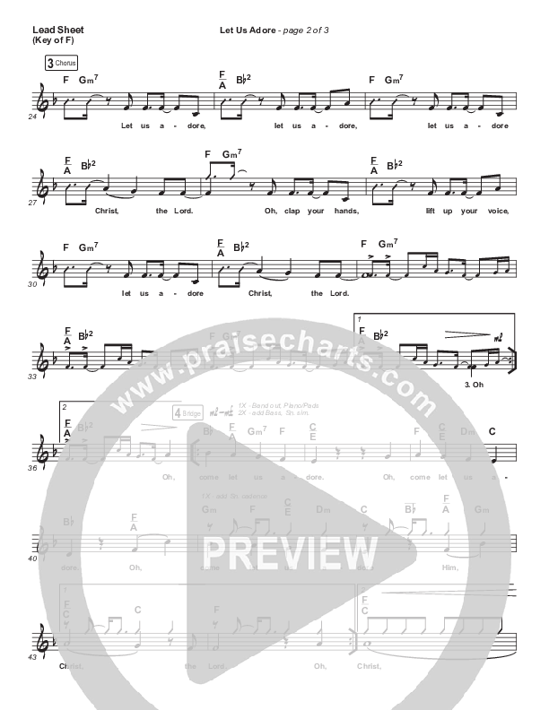 Let Us Adore Lead Sheet (Melody) (David & Nicole Binion)