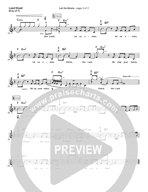 Let Us Adore Lead Sheet (Melody) (David & Nicole Binion)