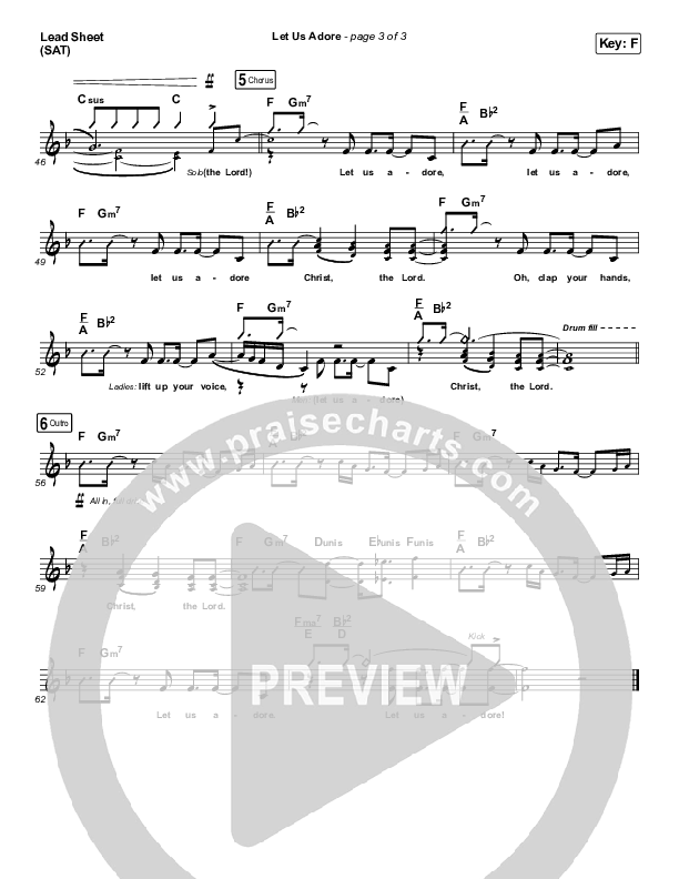 Let Us Adore Lead Sheet (SAT) (David & Nicole Binion)