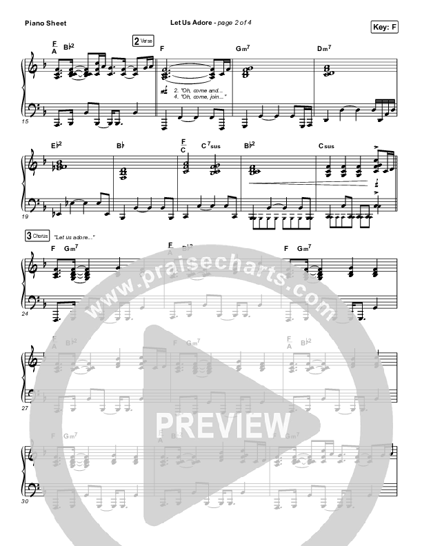 Let Us Adore Piano Sheet (David & Nicole Binion)