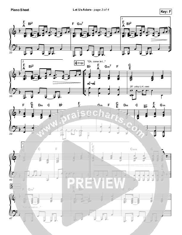 Let Us Adore Piano Sheet (David & Nicole Binion)