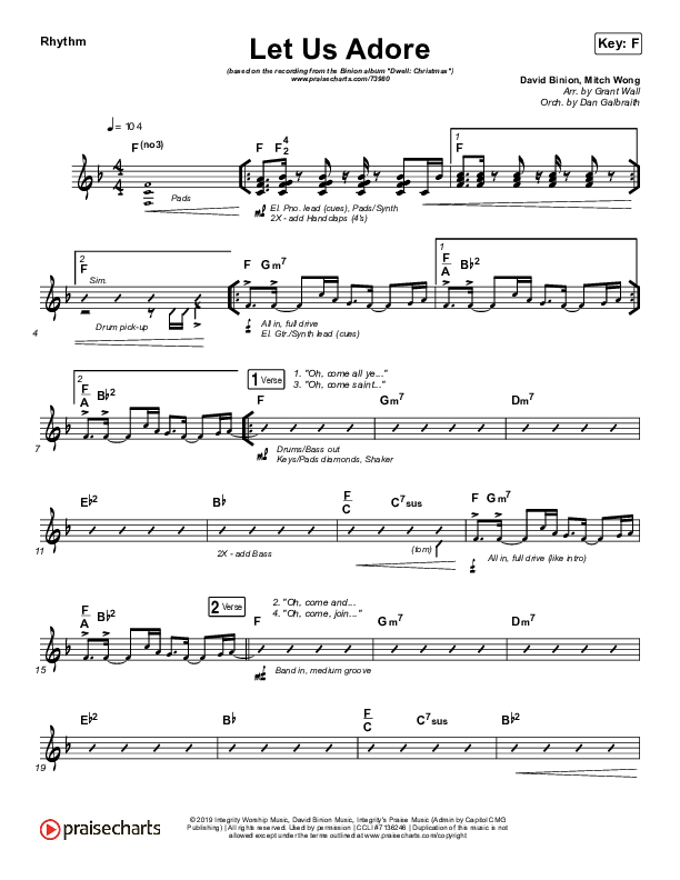 Let Us Adore Rhythm Chart (David & Nicole Binion)