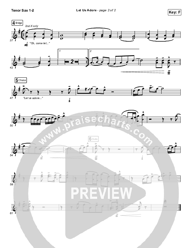 Let Us Adore Tenor Sax 1/2 (David & Nicole Binion)