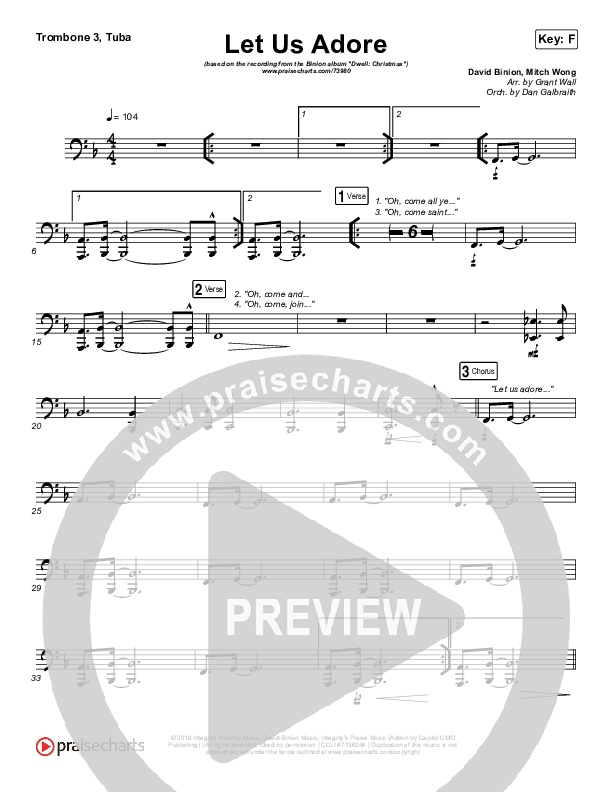 Let Us Adore Trombone 3/Tuba (David & Nicole Binion)