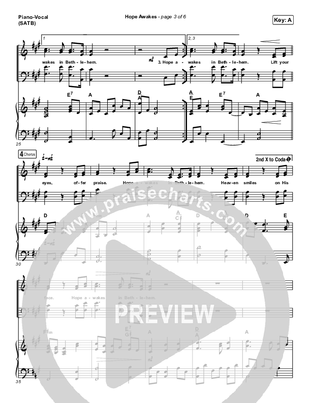 Hope Awakes Piano/Vocal (SATB) (David & Nicole Binion / Steffany Gretzinger)