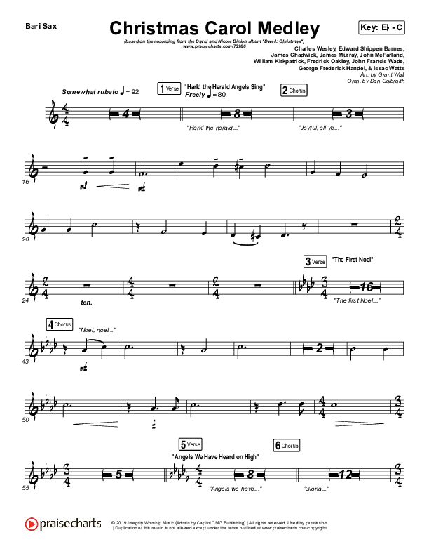 Christmas Carol Medley Bari Sax (David & Nicole Binion / Daniel Johnson / Jeremiah Woods / Taylor Poole / Trinity Anderson / Tina Baker)