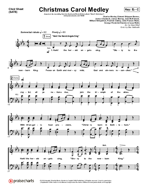 Christmas Carol Medley Choir Sheet (SATB) (David & Nicole Binion / Daniel Johnson / Jeremiah Woods / Taylor Poole / Trinity Anderson / Tina Baker)