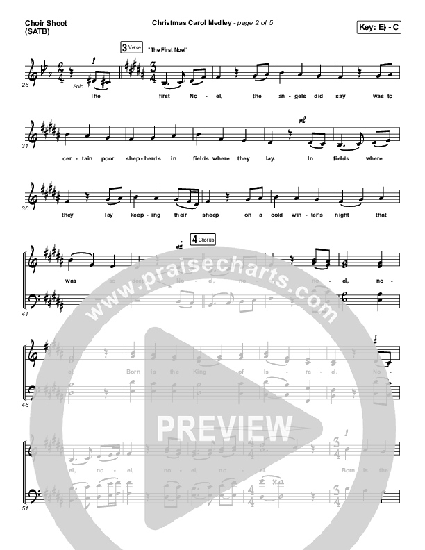 Christmas Carol Medley Choir Sheet (SATB) (David & Nicole Binion / Daniel Johnson / Jeremiah Woods / Taylor Poole / Trinity Anderson / Tina Baker)