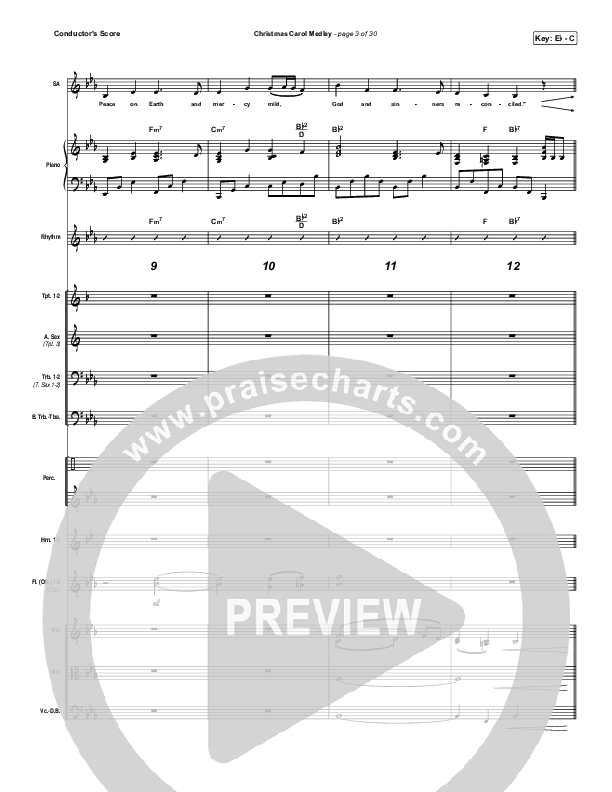 Christmas Carol Medley Conductor's Score (David & Nicole Binion / Daniel Johnson / Jeremiah Woods / Taylor Poole / Trinity Anderson / Tina Baker)