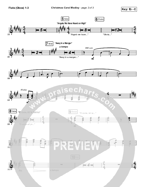 Christmas Carol Medley Flute/Oboe 1/2/3 (David & Nicole Binion / Daniel Johnson / Jeremiah Woods / Taylor Poole / Trinity Anderson / Tina Baker)