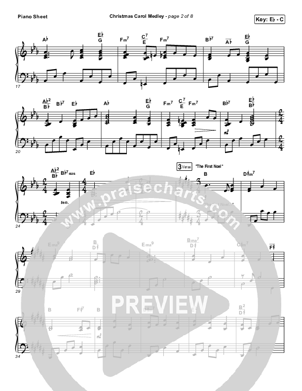 Christmas Carol Medley Piano Sheet (David & Nicole Binion / Daniel Johnson / Jeremiah Woods / Taylor Poole / Trinity Anderson / Tina Baker)