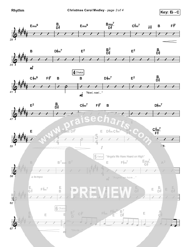 Christmas Carol Medley Rhythm Chart (David & Nicole Binion / Daniel Johnson / Jeremiah Woods / Taylor Poole / Trinity Anderson / Tina Baker)