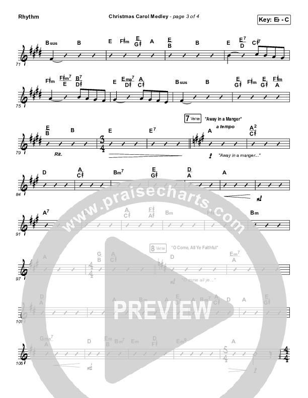 Christmas Carol Medley Rhythm Chart (David & Nicole Binion / Daniel Johnson / Jeremiah Woods / Taylor Poole / Trinity Anderson / Tina Baker)
