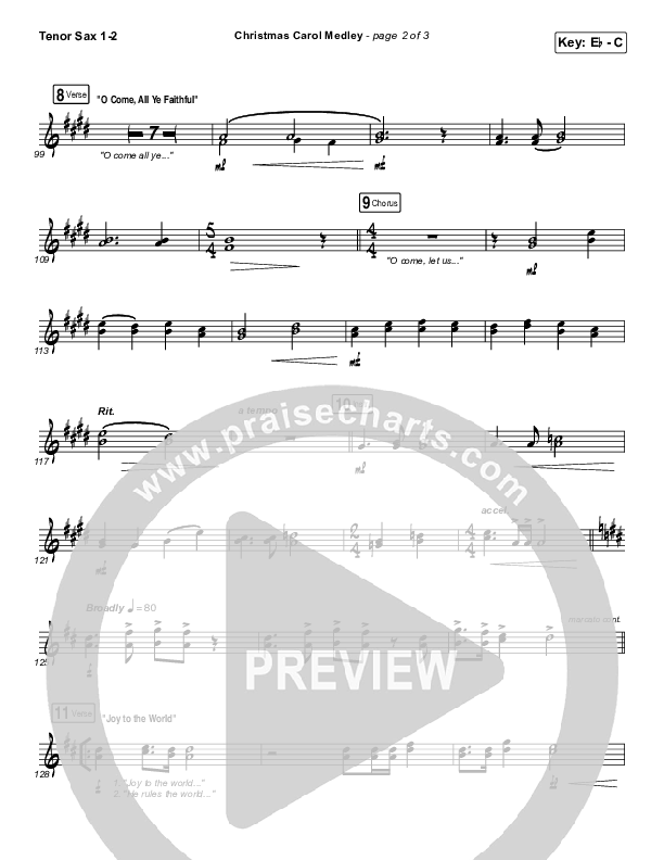 Christmas Carol Medley Tenor Sax 1/2 (David & Nicole Binion / Daniel Johnson / Jeremiah Woods / Taylor Poole / Trinity Anderson / Tina Baker)