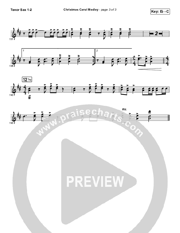 Christmas Carol Medley Tenor Sax 1/2 (David & Nicole Binion / Daniel Johnson / Jeremiah Woods / Taylor Poole / Trinity Anderson / Tina Baker)