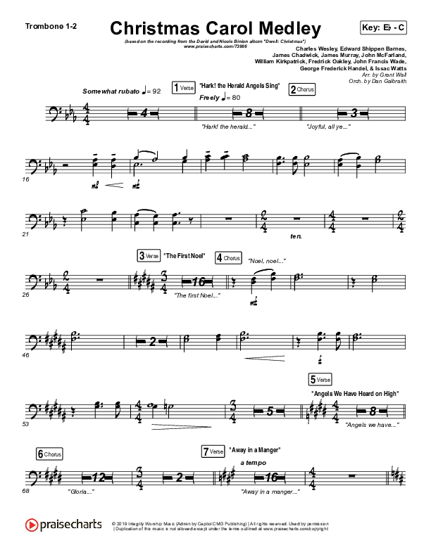 Christmas Carol Medley Trombone 1/2 (David & Nicole Binion / Daniel Johnson / Jeremiah Woods / Taylor Poole / Trinity Anderson / Tina Baker)