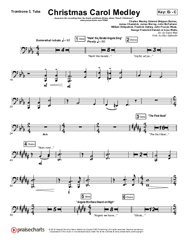 Christmas Carol Medley Trombone 3/Tuba (David & Nicole Binion / Daniel Johnson / Jeremiah Woods / Taylor Poole / Trinity Anderson / Tina Baker)