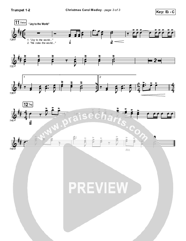 Christmas Carol Medley Trumpet 1,2 (David & Nicole Binion / Daniel Johnson / Jeremiah Woods / Taylor Poole / Trinity Anderson / Tina Baker)