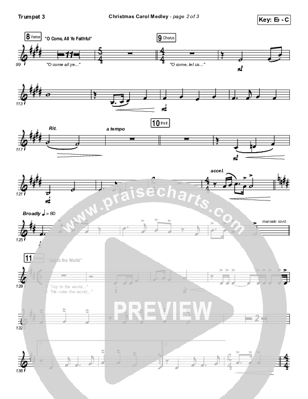 Christmas Carol Medley Trumpet 3 (David & Nicole Binion / Daniel Johnson / Jeremiah Woods / Taylor Poole / Trinity Anderson / Tina Baker)