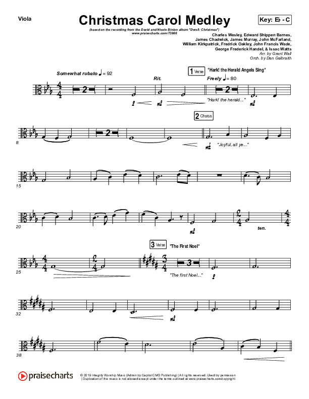 Christmas Carol Medley Viola (David & Nicole Binion / Daniel Johnson / Jeremiah Woods / Taylor Poole / Trinity Anderson / Tina Baker)