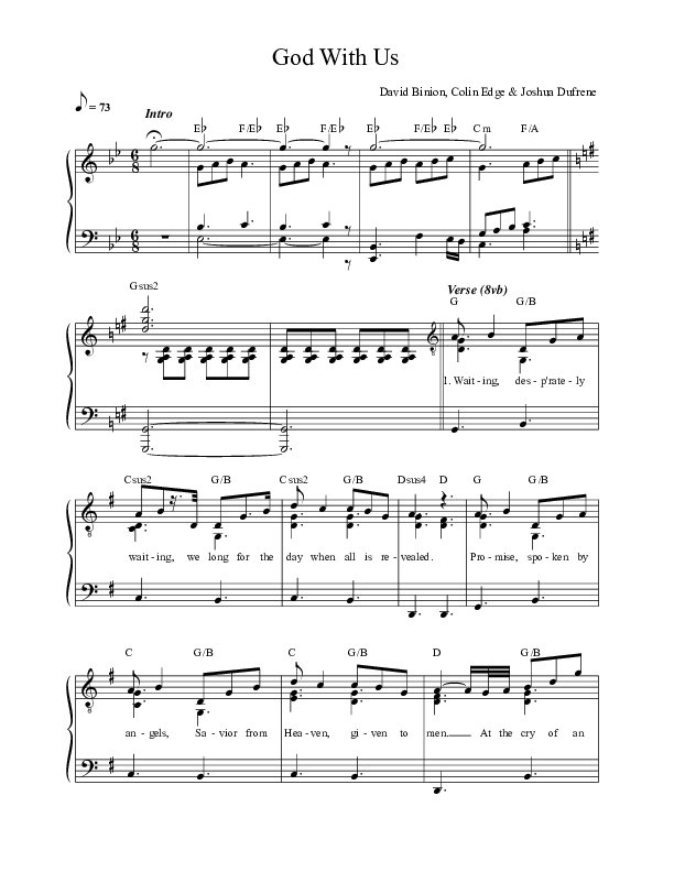 God With Us Lead Sheet (SAT) (David & Nicole Binion / Potter's House Choir)