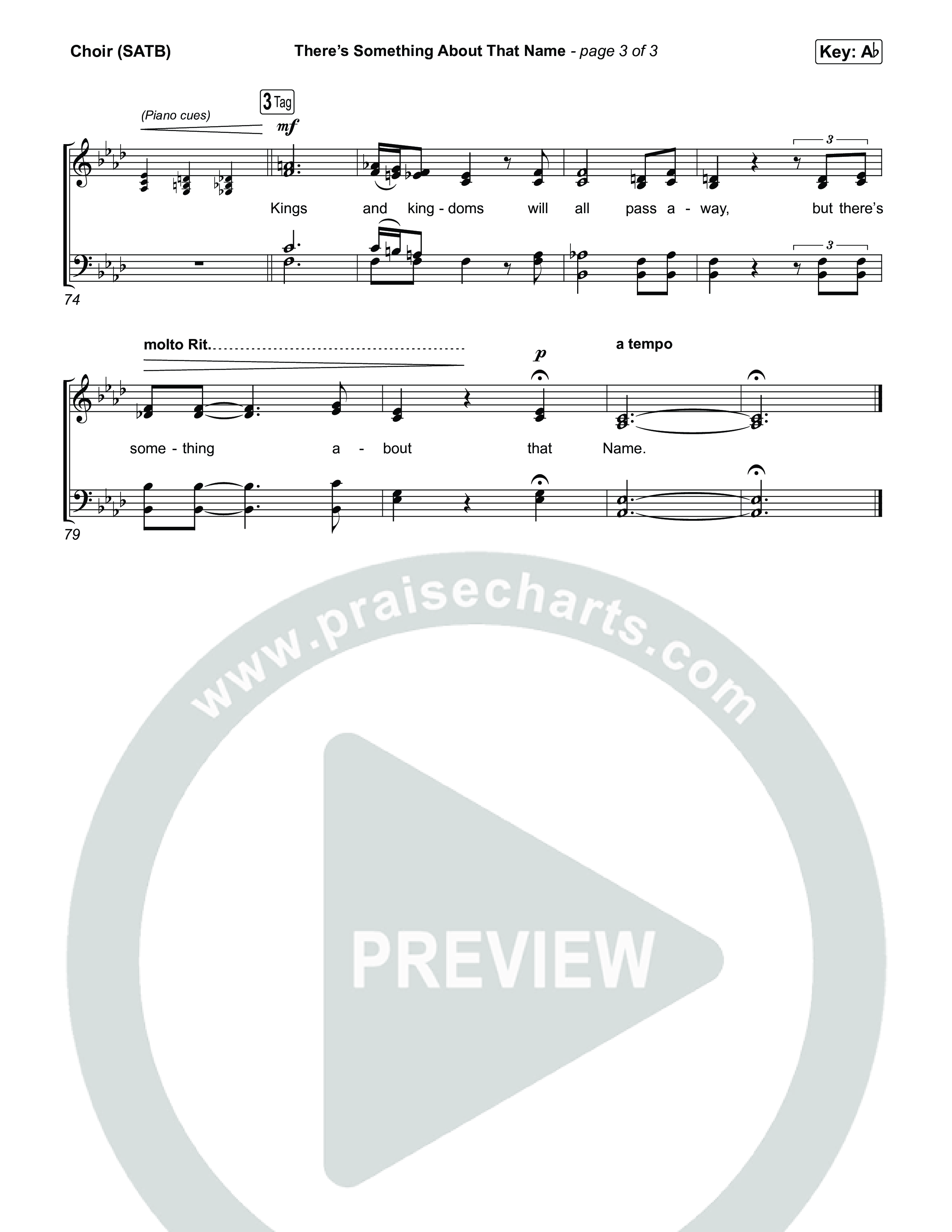 There's Something About That Name (Live) Choir Sheet (SATB) (Gaither Vocal Band)