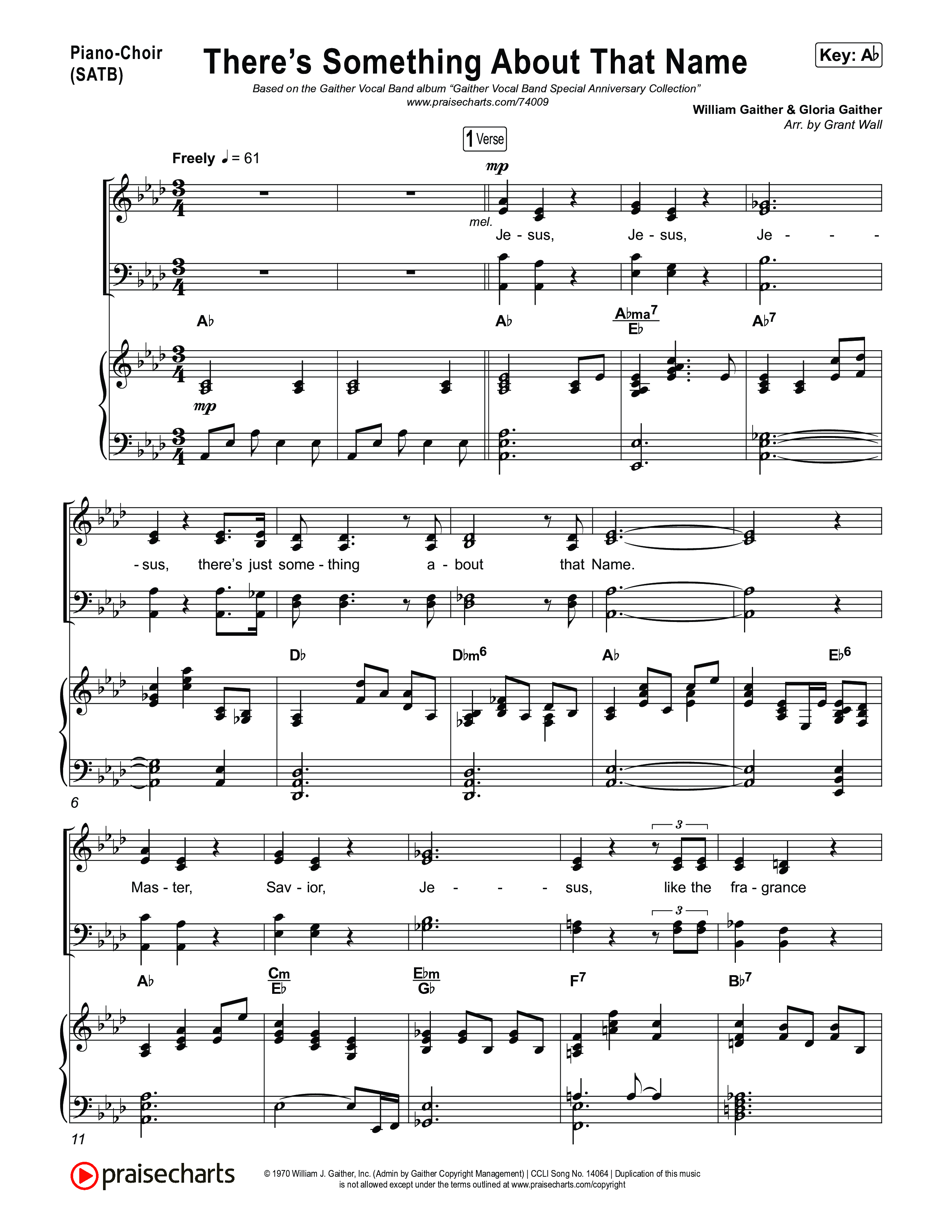 There's Something About That Name (Live) Piano/Vocal (SATB) (Gaither Vocal Band)