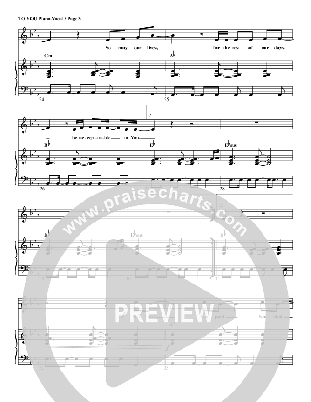 To You (Words Can't Describe) Lead & Piano (Billy Foote / Cindy Foote)