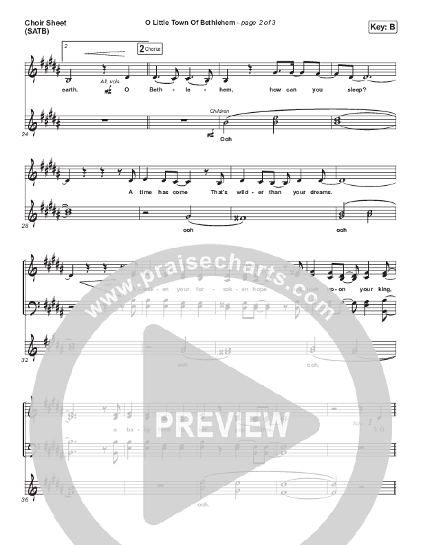 O Little Town Of Bethlehem Choir Vocals (SATB) (JJ Heller)