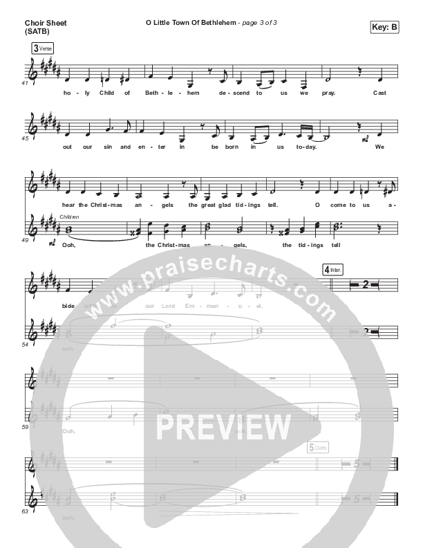 O Little Town Of Bethlehem Choir Vocals (SATB) (JJ Heller)