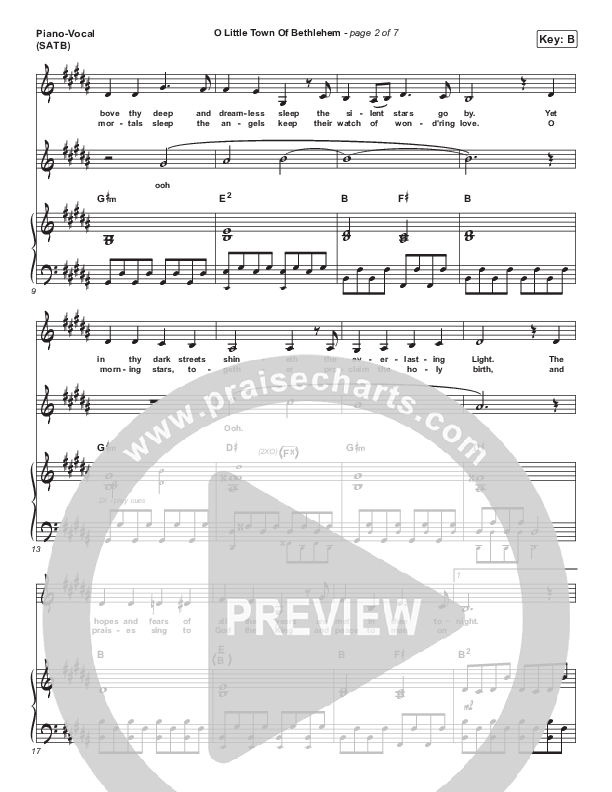 O Little Town Of Bethlehem Piano/Vocal & Lead (JJ Heller)