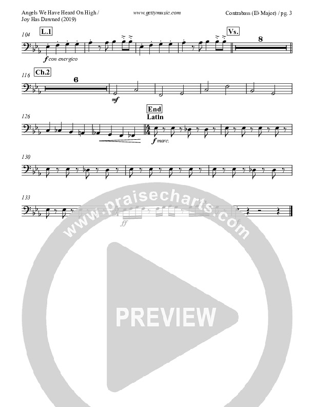 Angels We Have Heard On High (with Joy Has Dawned) Contrabass (Keith & Kristyn Getty)