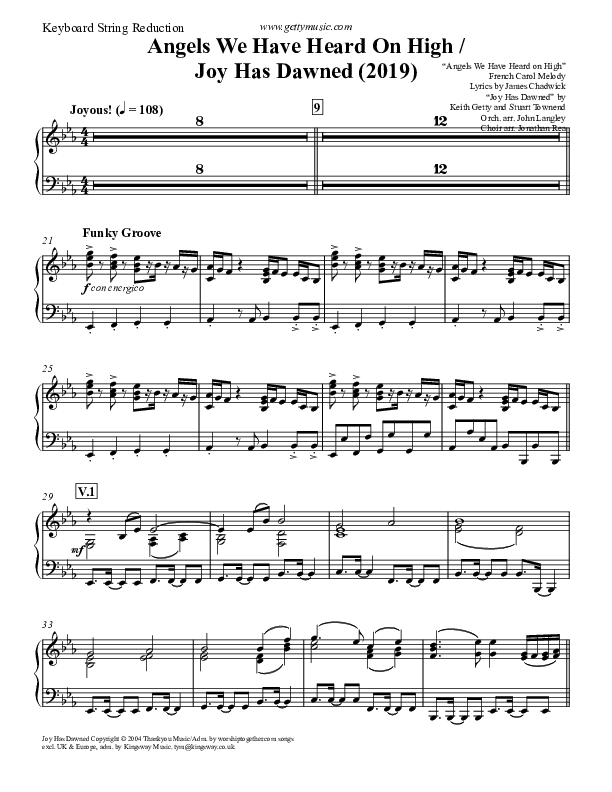 Angels We Have Heard On High (with Joy Has Dawned) Synth Strings (Keith & Kristyn Getty)