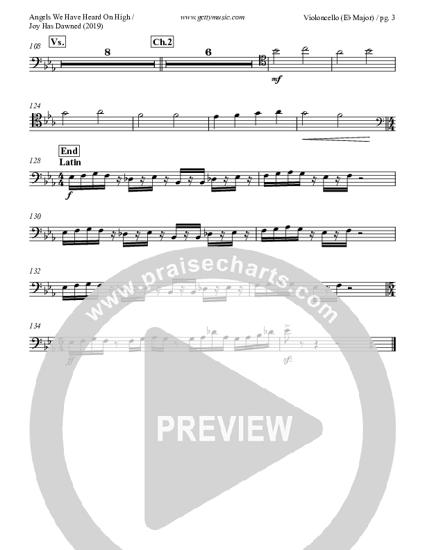 Angels We Have Heard On High (with Joy Has Dawned) Violincello (Keith & Kristyn Getty)