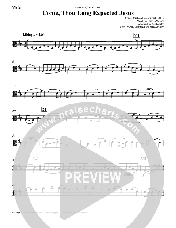 Come Thou Long Expected Jesus Viola (Keith & Kristyn Getty)