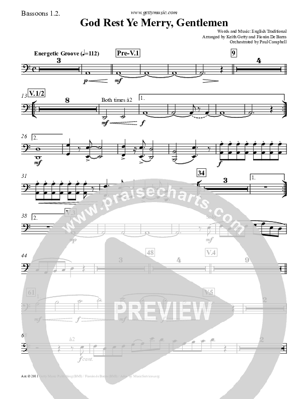 God Rest Ye Merry Gentlemen Bassoon 1/2 (Keith & Kristyn Getty)