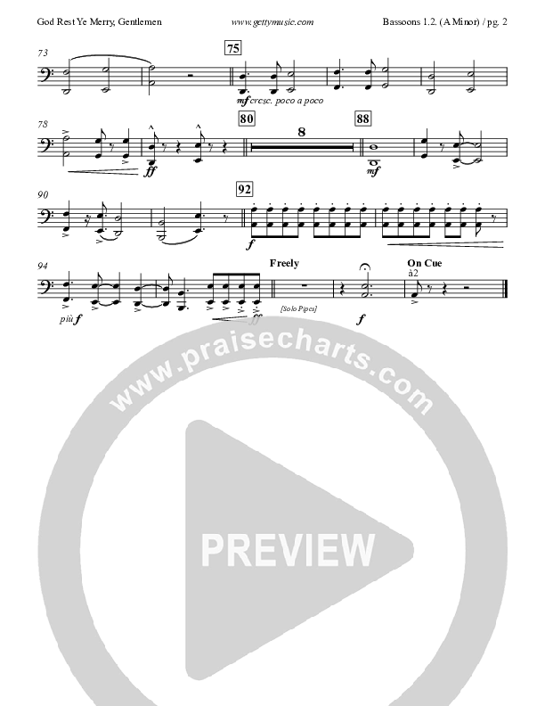 God Rest Ye Merry Gentlemen Bassoon 1/2 (Keith & Kristyn Getty)