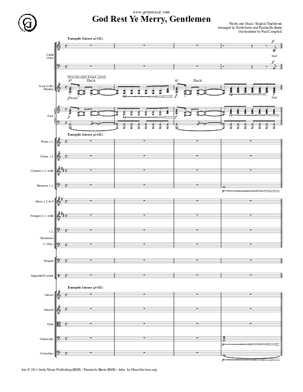 God Rest Ye Merry Gentlemen Conductor's Score (Keith & Kristyn Getty)