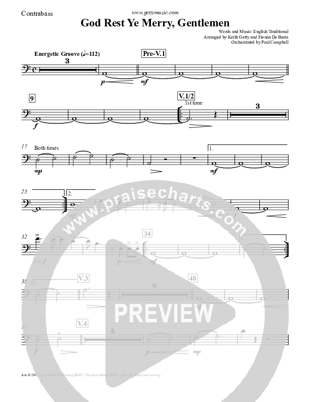 God Rest Ye Merry Gentlemen Contrabass (Keith & Kristyn Getty)