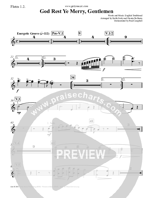 God Rest Ye Merry Gentlemen Flute 1/2 (Keith & Kristyn Getty)