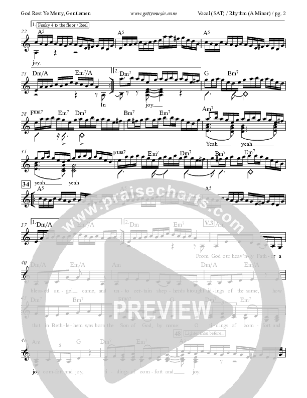 God Rest Ye Merry Gentlemen Lead Sheet (SAT) (Keith & Kristyn Getty)