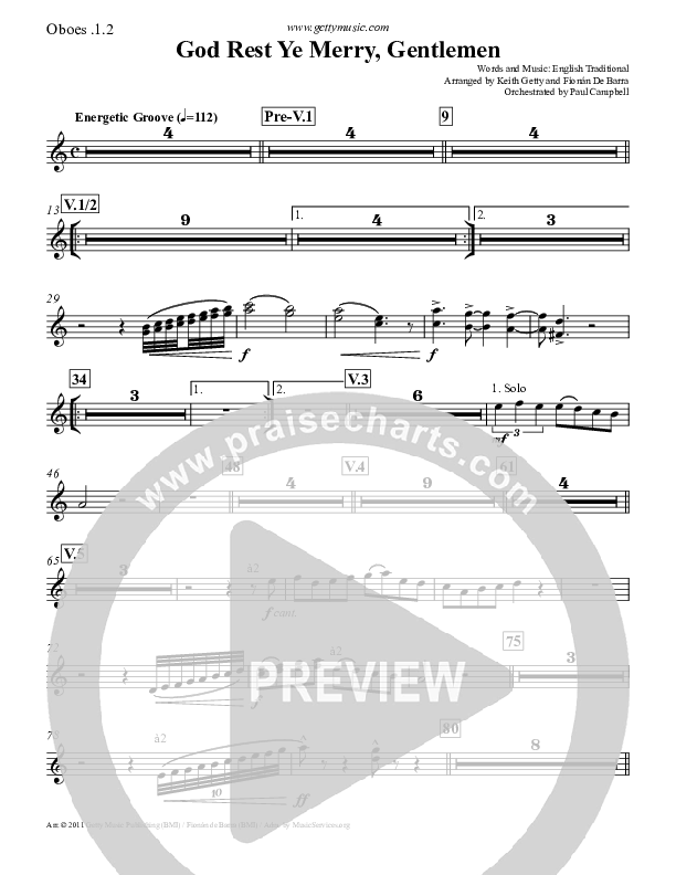 God Rest Ye Merry Gentlemen Oboe 1/2 (Keith & Kristyn Getty)