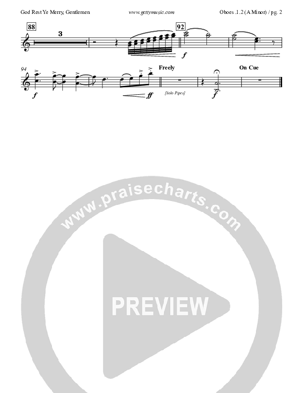 God Rest Ye Merry Gentlemen Oboe 1/2 (Keith & Kristyn Getty)