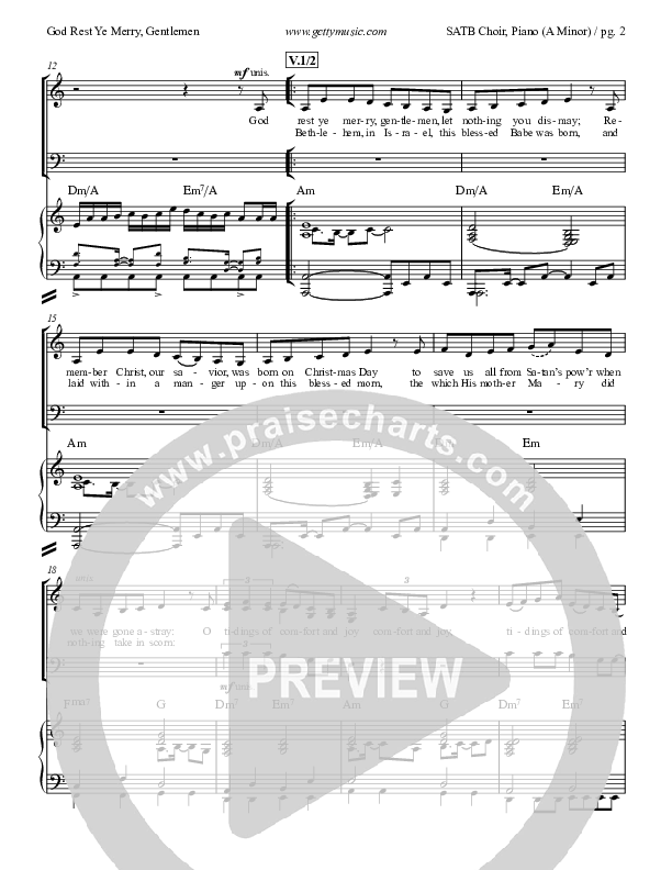 God Rest Ye Merry Gentlemen Piano/Vocal Pack (Keith & Kristyn Getty)