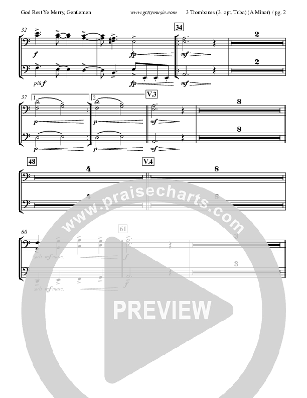 God Rest Ye Merry Gentlemen Trombone 1/2/3 (Keith & Kristyn Getty)