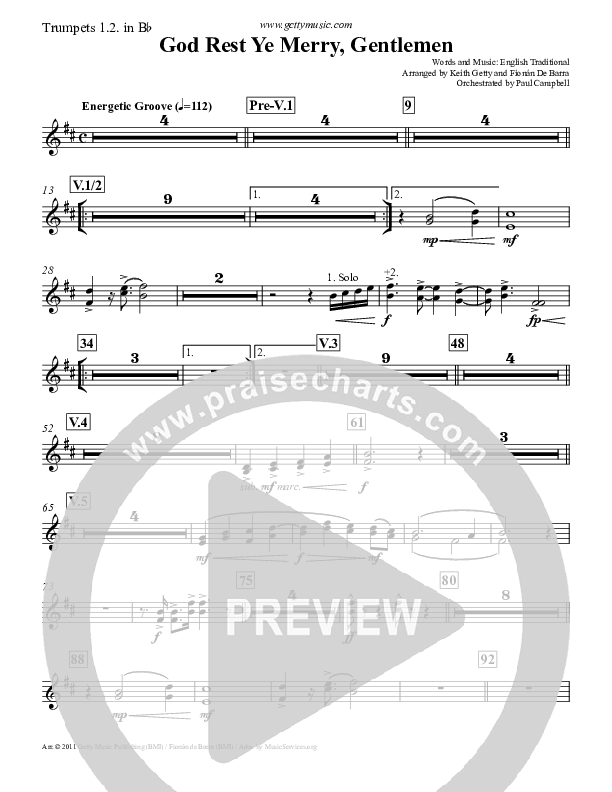 God Rest Ye Merry Gentlemen Trumpet 1,2 (Keith & Kristyn Getty)