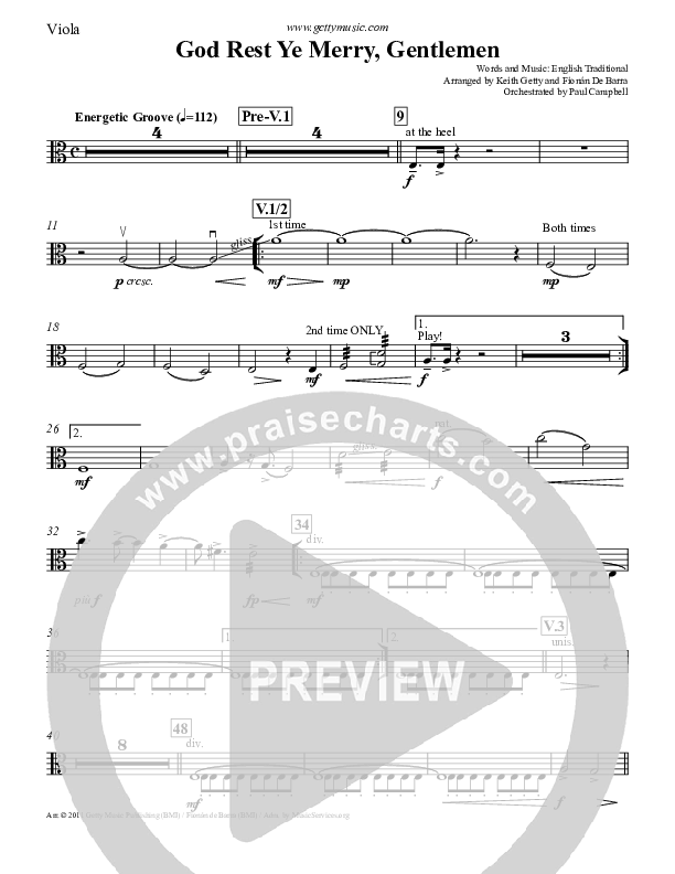 God Rest Ye Merry Gentlemen Viola (Keith & Kristyn Getty)